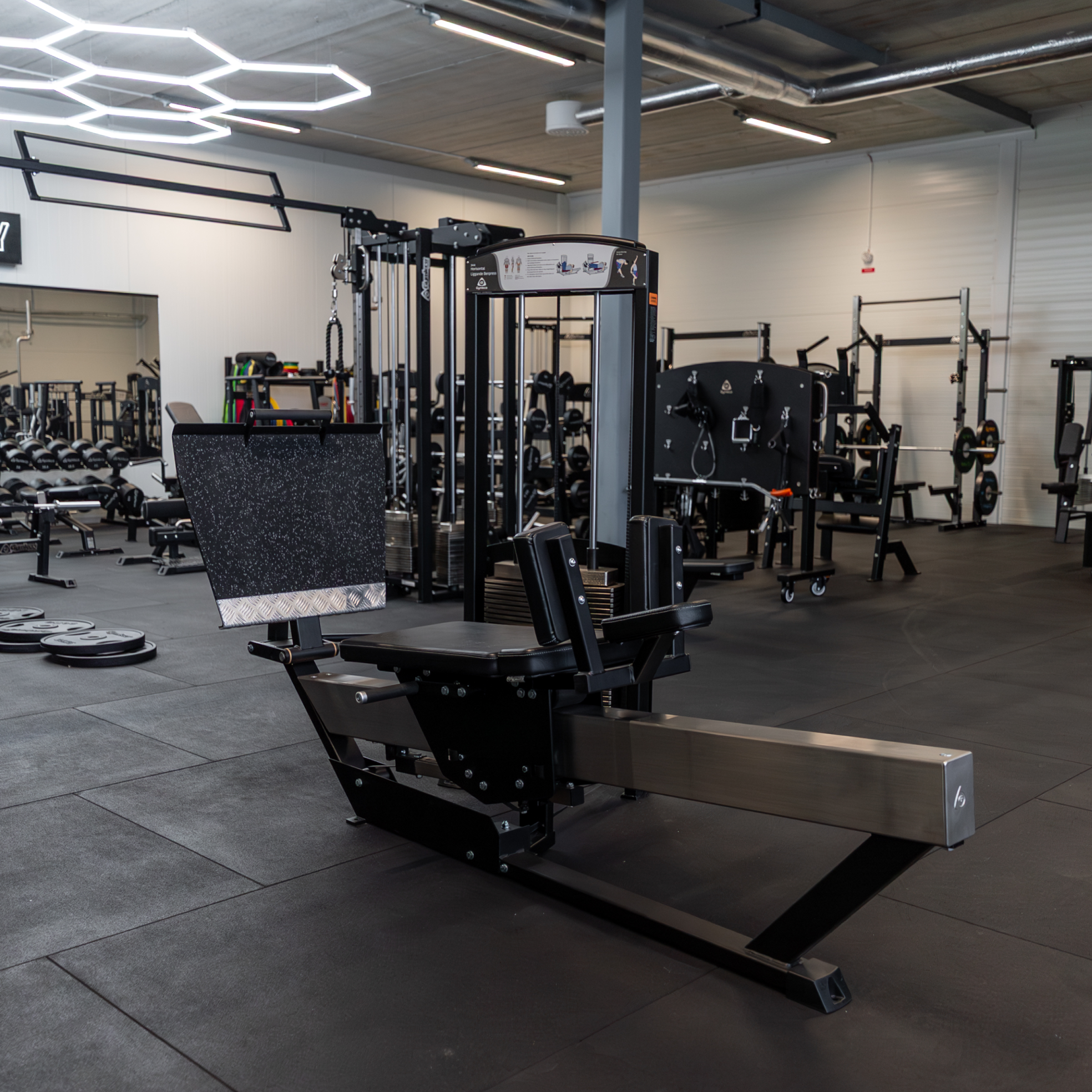 344 Horizontal_Lying Leg Press in gym