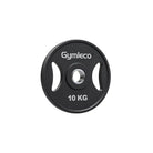 Black weight plates in polyurethane with handles - Svarta viktskivor i polyuretan med handtag 10kg