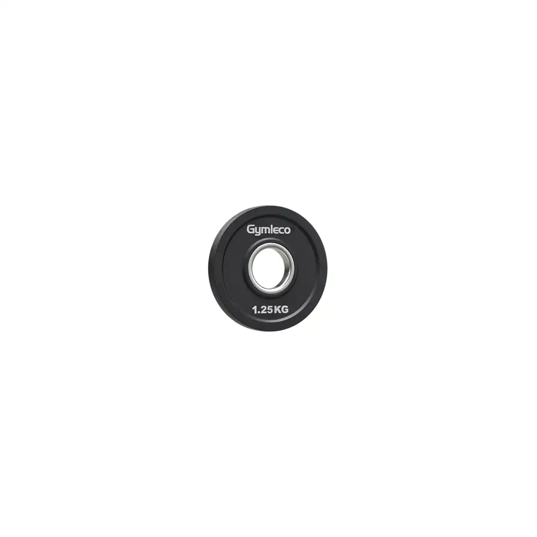 Black weight plates in polyurethane with handles - Svarta viktskivor i polyuretan med handtag 1,25kg