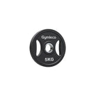 Black weight plates in polyurethane with handles - Svarta viktskivor i polyuretan med handtag 5kg