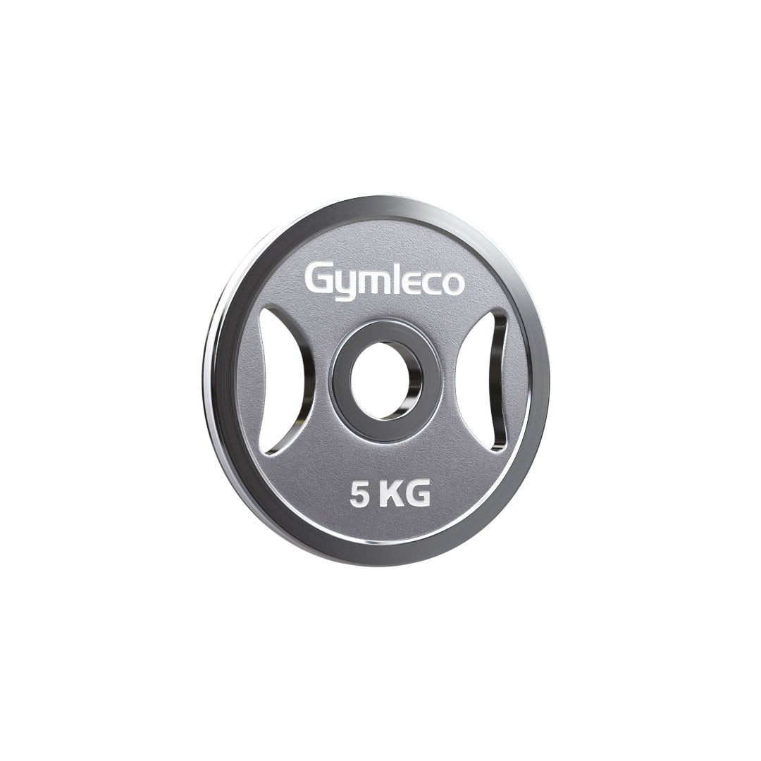 5 kg weight plate with Gymleco branding on a white background