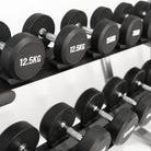 Hantlar med ställ 12.5-35kg detaljer - Dumbbells with rack 12.5-35kg details