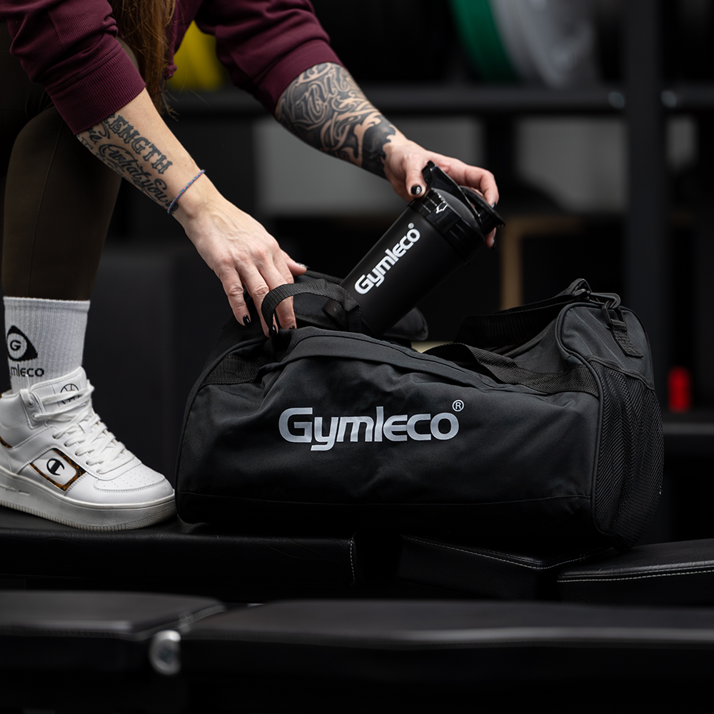Svart Gymleco-sport bag på gym - Gymleco sports bag gym