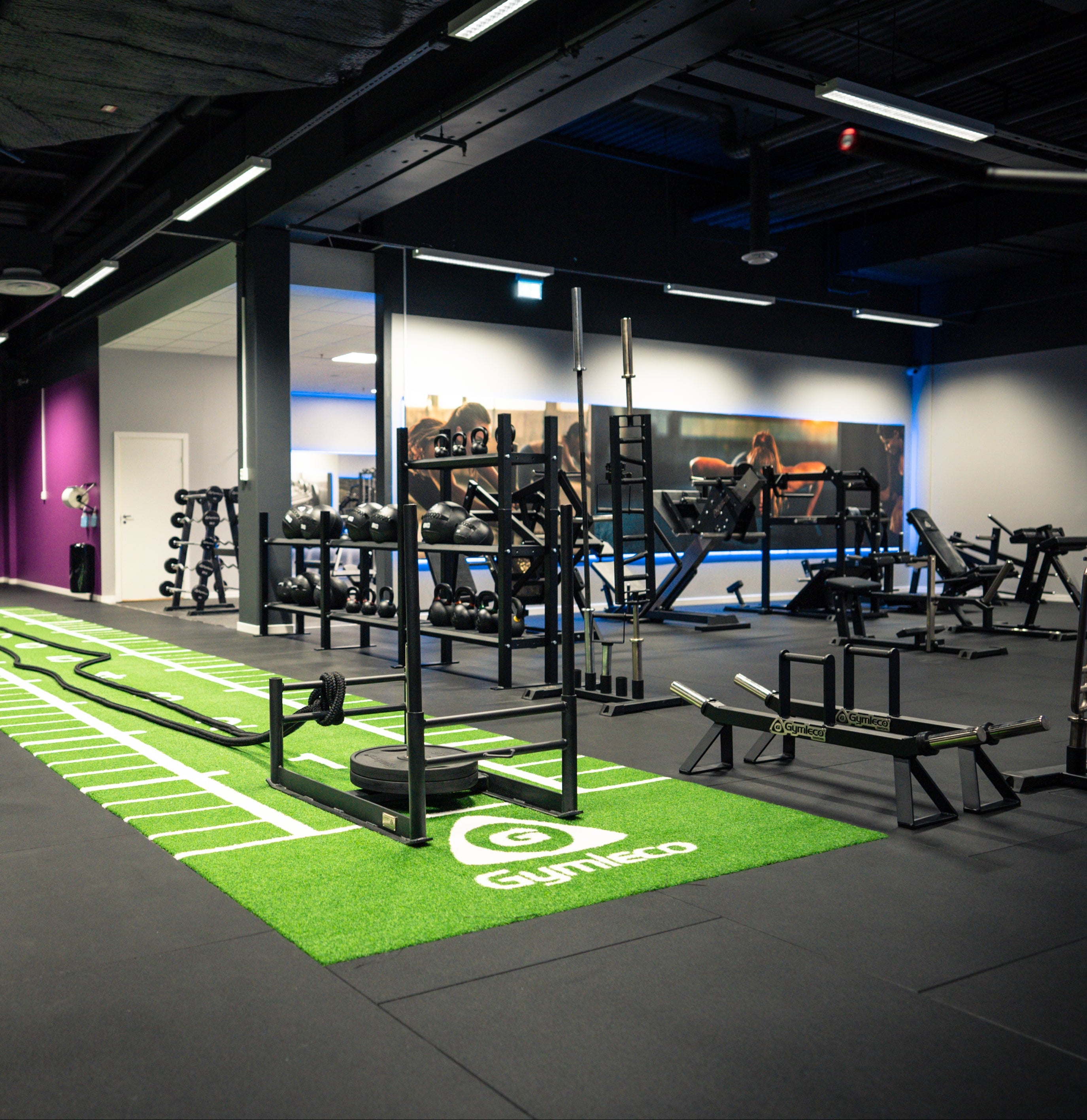 Gym med konstgräs med numrering, grön - Gym with graded artificial grass, green