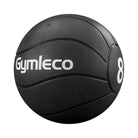 Black medicine ball with 'Gymleco' branding and number '8' on a white background