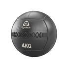 Black medicine ball with 'Gymleco' branding and '4KG' marking on a white background