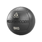 Black medicine ball with 'Gymleco' branding and '8KG' marking on a white background