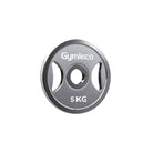 5 kg weight plate with Gymleco branding on a white background
