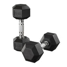 a pair of hex dumbbells