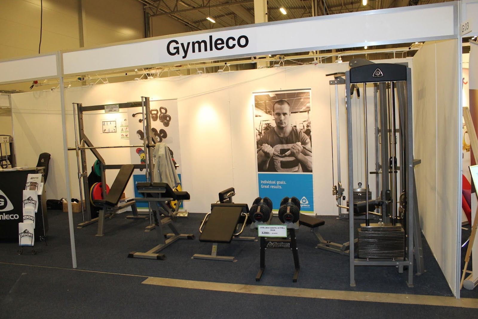 Monter med Gymleco-utrustning - Showcase with Gymleco equipment